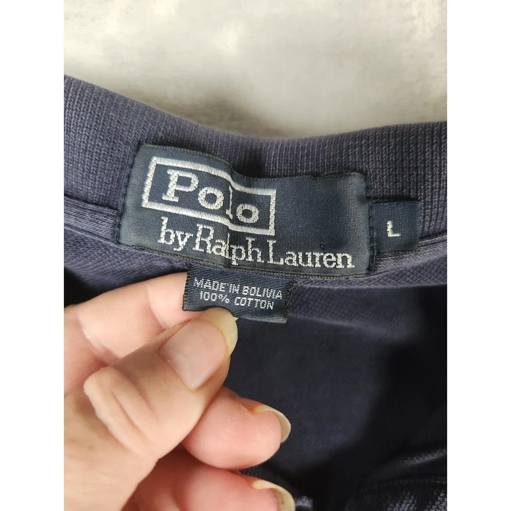 Men's Polo Ralph Lauren Navy Shortsleeve Polo‎ Shirt Classic Fit Size Large